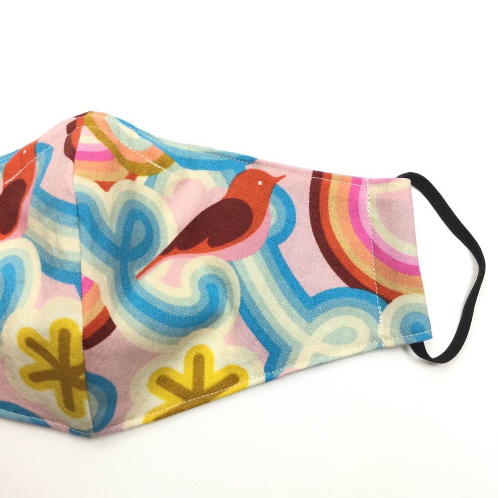 Pink Rainbow Swirl Bird Face Mask, Filti Filter - Picture 6 of 16